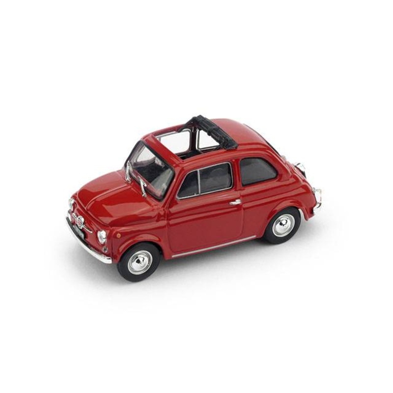 SCALE MODEL COMPATIBLE WITH FIAT 500F APERTA 1965-1971 MEDIUM RED BLACK INTERIOR UPDATE 1:43 BRUMM BM0454-01