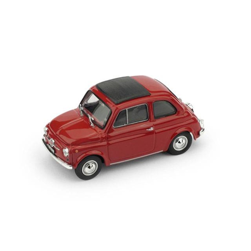 SCALE MODEL COMPATIBLE WITH FIAT 500F CLOSED 1965-71 MEDIUM RED BLACK INTERIOR UPDATE 1:43 BRUMM BM0455-01