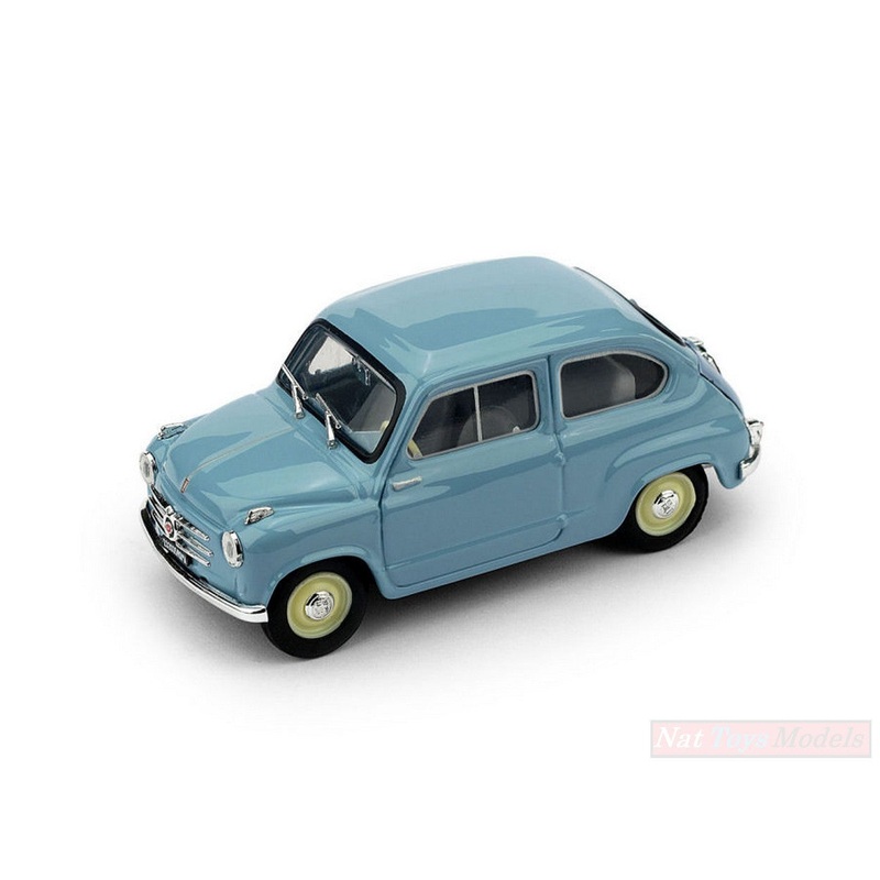 SCALE MODEL COMPATIBLE WITH FIAT 600 1st SERIES 1955 ASH BLUE UPD 1:43 BRUMM BM0247-04