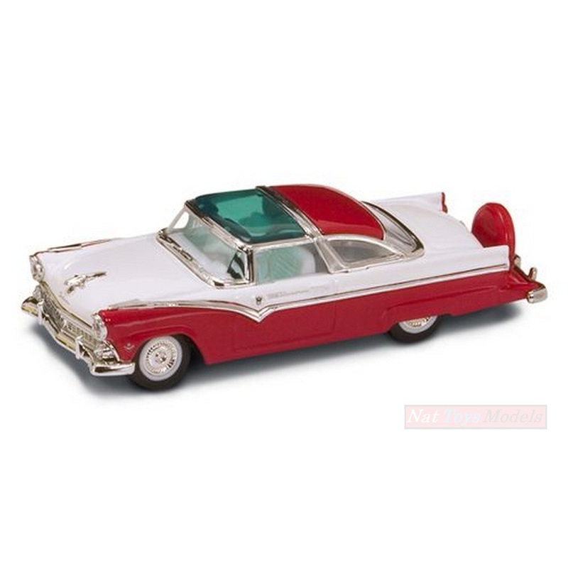 SCALE MODEL COMPATIBLE WITH FORD CROWN VICTORIA 1955 RED/WHITE 1:43 LUCKY LDC94202R