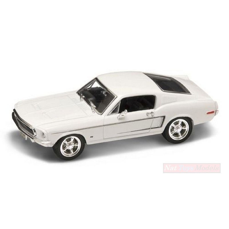 SCALE MODEL COMPATIBLE WITH FORD MUSTANG GT 1968 WHITE 1:43 LUCKY DIE CAST LDC43206W