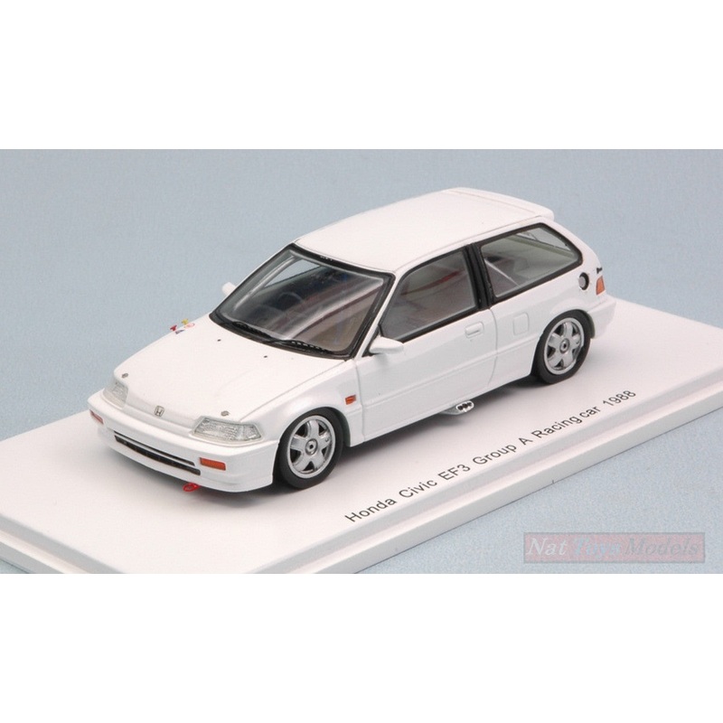 SCALE MODEL COMPATIBLE WITH HONDA CIVIC EF3 GROUP A 1988 WHITE 1:43 SPARK MODEL S5458
