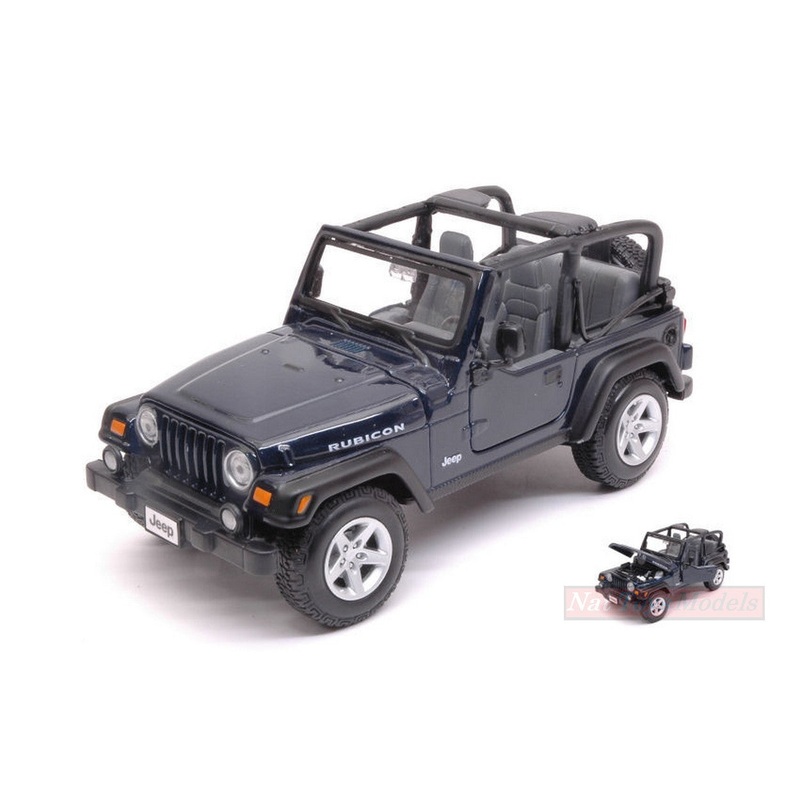 SCALE MODEL COMPATIBLE WITH JEEP WRANGLER RUBICON 1997 DARK BLUE 1:27 MAISTO MI31245DB