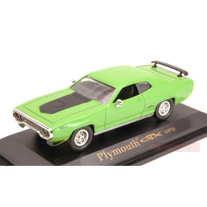 SCALE MODEL COMPATIBLE WITH PLYMOUTH GTX 1971 GREEN 1:43 LUCKY LDC94218GR