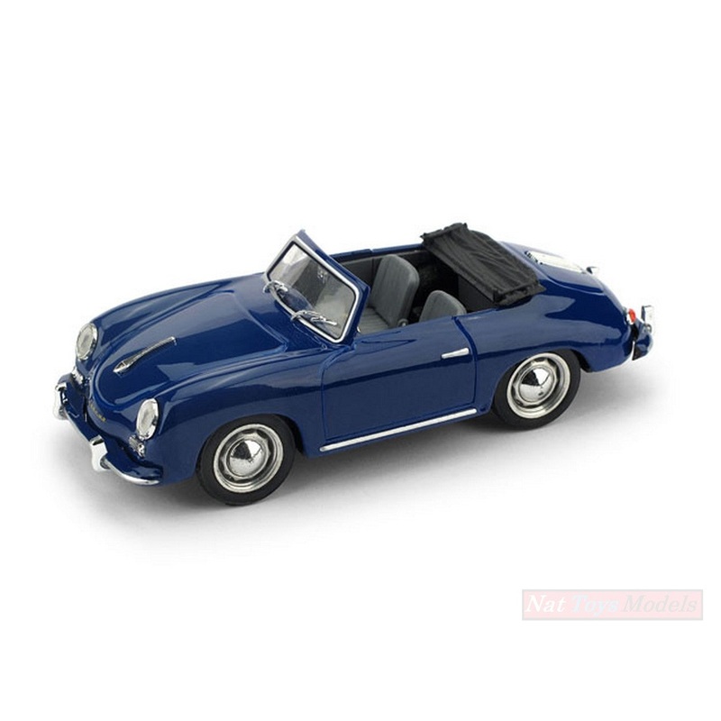 SCALE MODEL COMPATIBLE WITH PORSCHE 356 OPEN CABRIOLET 1952 SPECIAL COLOR ROYAL BLUE 1:43 BRUMM BM0117-05