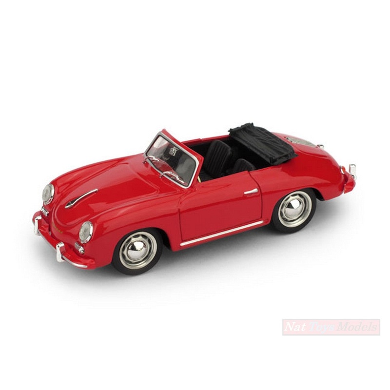 SCALE MODEL COMPATIBLE WITH PORSCHE 356 OPEN CABRIOLET 1952 SPECIAL RED COLOR 1:43 BRUMM BM0117-03