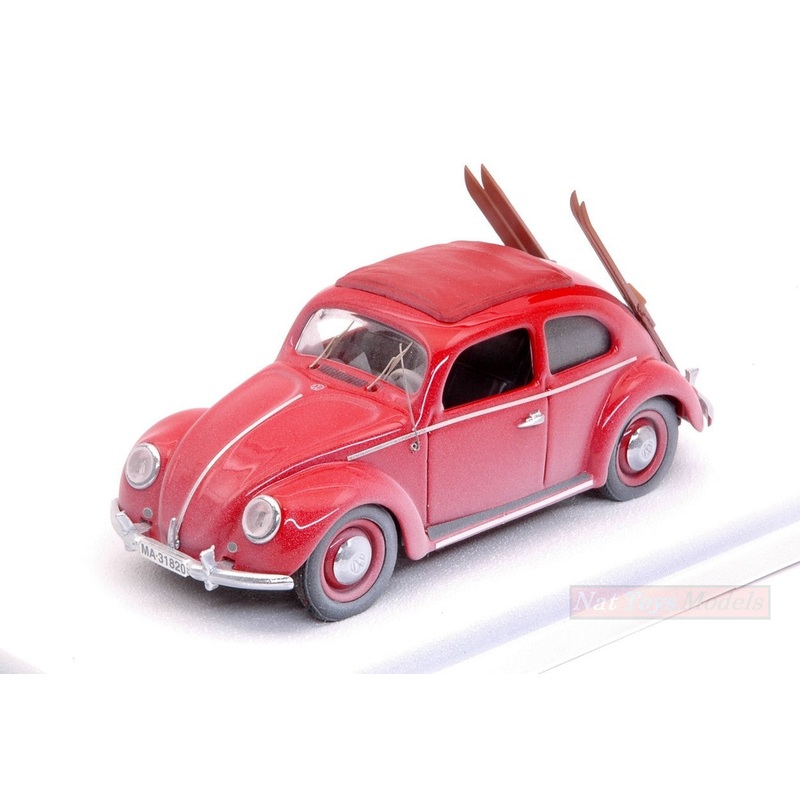 SCALE MODEL COMPATIBLE WITH VW BEETLE 1953 W/SKIS 1:43 RIO RI4561