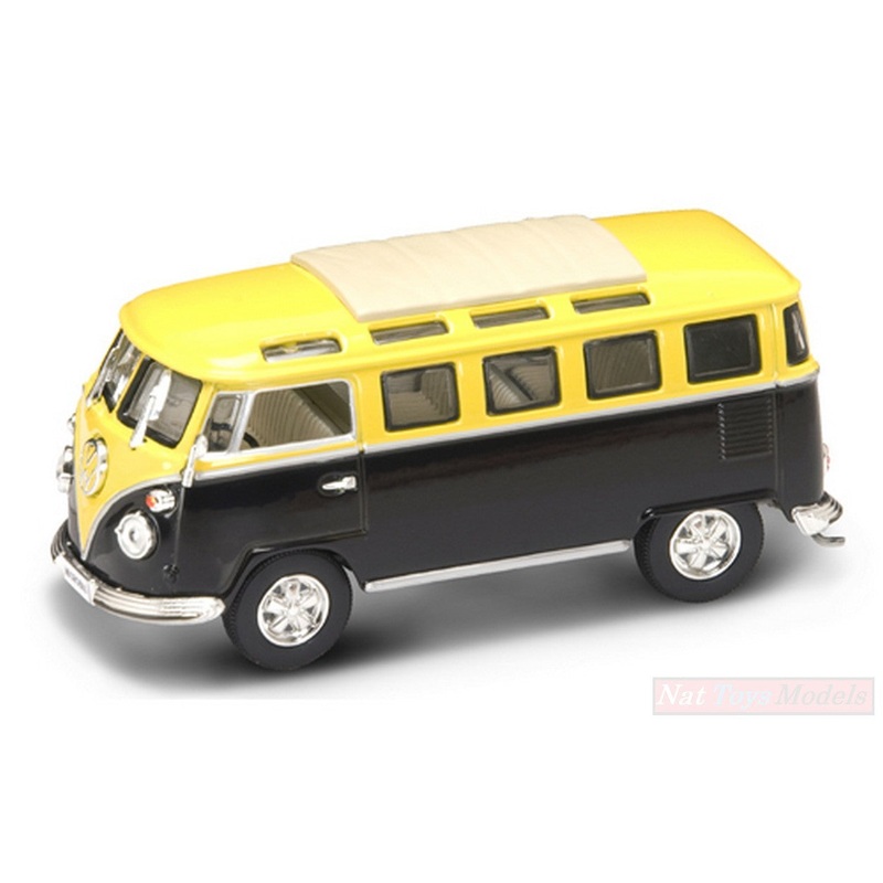SCALE MODEL COMPATIBLE WITH VW MICROBUS 1962 YELLOW/BLACK 1:43 YAT MING YM43209Y
