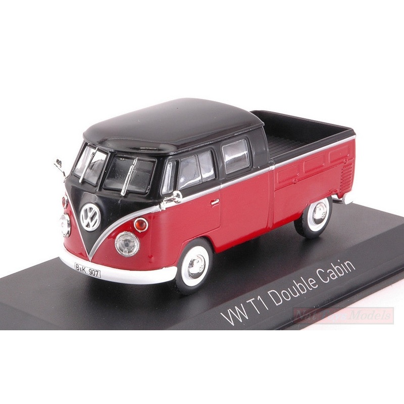 SCALE MODEL COMPATIBLE WITH VW T1 DOUBLE CABIN 1961 RED & BLACK 1:43 NOREV NV840218