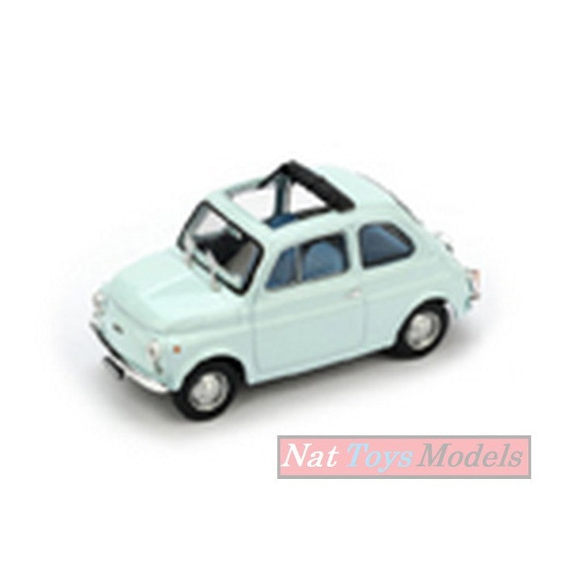 SCALE MODEL COMPATIBLE WITH FIAT 500 R 1972-75 OPEN TURQUOISE BUTTERFLY 1:43 BRUMM BM0474-07