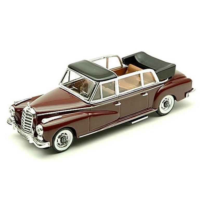 SCALE MODEL COMPATIBLE WITH MERCEDES 300 CABRIO OPEN 1960 BORDEAUX 1:43 RIO RI4122