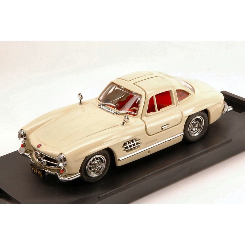 SCALE MODEL COMPATIBLE WITH MERCEDES 300 SL GULLWING STREET 1954 IVORY 1:43 BANG BG7087