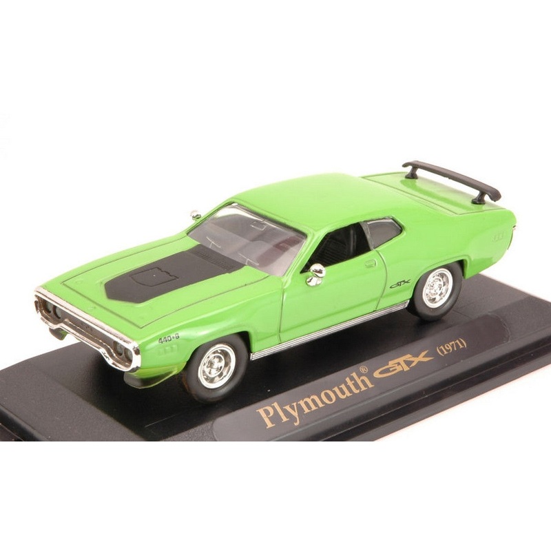 SCALE MODEL COMPATIBLE WITH PLYMOUTH GTX 1971 GREEN 1:43 LUCKY YM94218GR