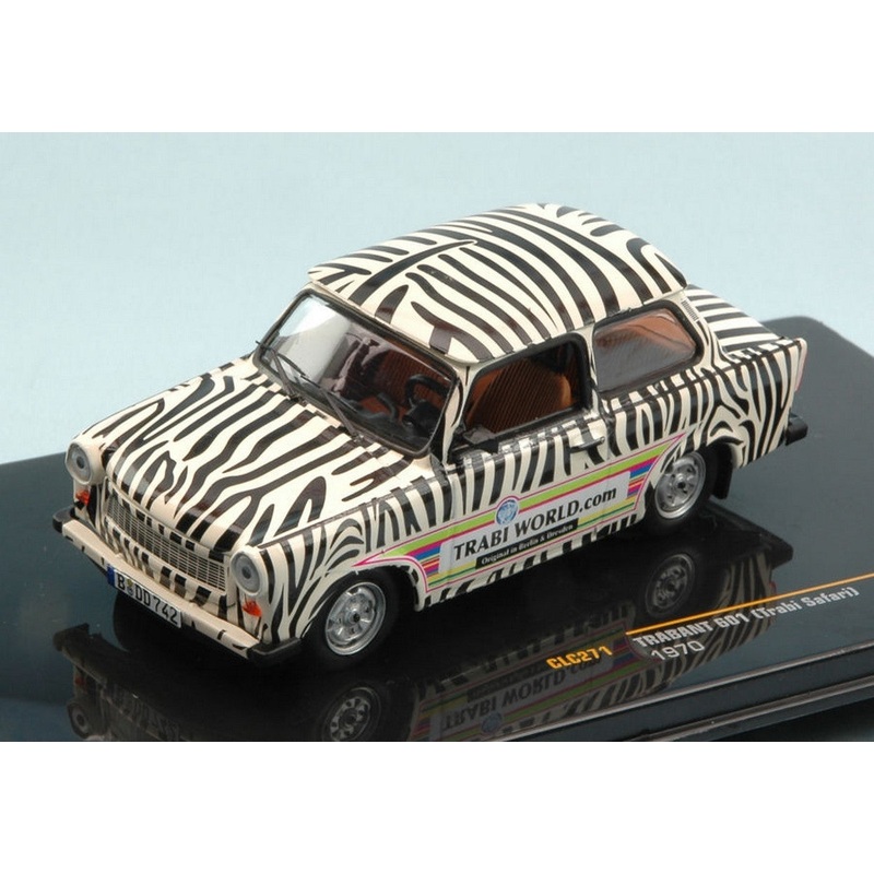 SCALE MODEL COMPATIBLE WITH TRABANT 601 (REABI SAFARI) 1970 TRABI WORLD.COM 1:43 IXO MODEL CLC271
