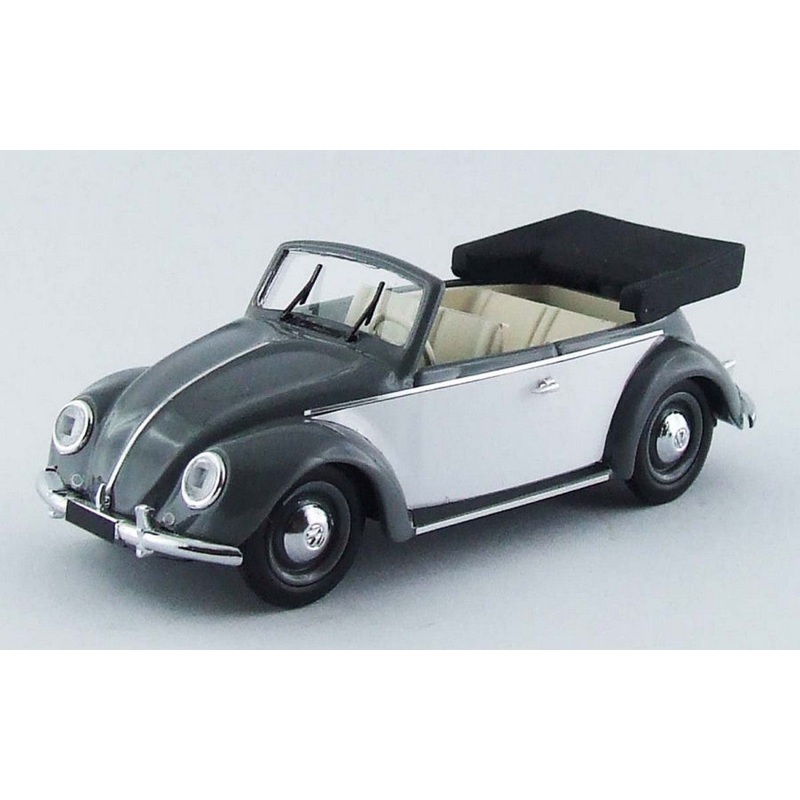 SCALE MODEL COMPATIBLE WITH VW CABRIO KARMANN 1949 GREY/WHITE 1:43 RIO RI4435