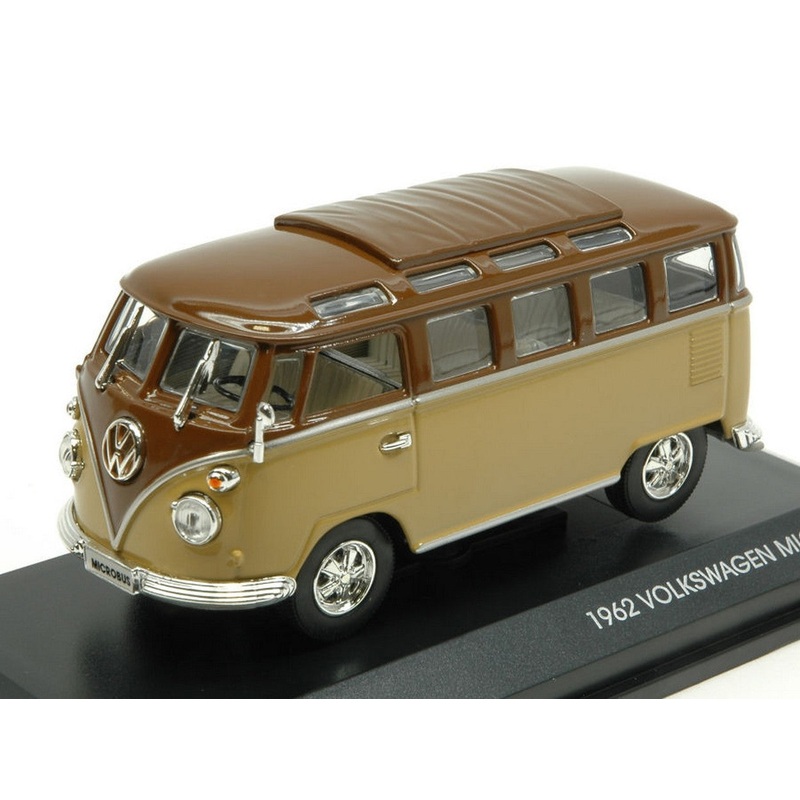 SCALE MODEL COMPATIBLE WITH VW MICROBUS 1962 2 TONE BROWN 1:43 YAT MING YM43209BN