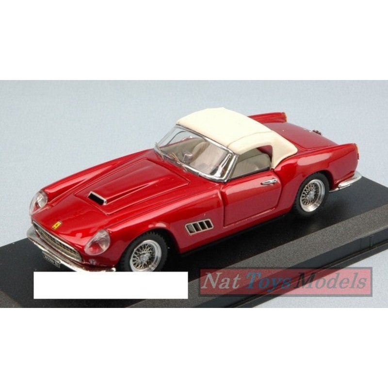 SCALE MODEL COMPATIBLE WITH FERRARI 250 CALIFORNIA STRADALE USA 1959 W/CAPOTE WHITE RED MET.1:43 ART MODEL AM0245