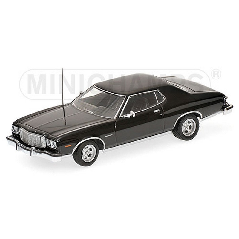 SCALE MODEL COMPATIBLE WITH FORD TORINO GT 1975 BLACK 1:43 MINICHAMPS PM400085201
