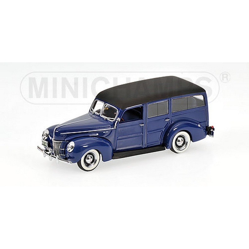 SCALE MODEL COMPATIBLE WITH FORD V 8 DELUXE WOODY 1940 BLUE 1:43 MINICHAMPS PM400082112