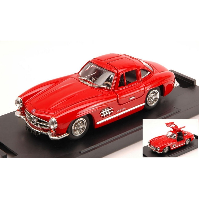 SCALE MODEL COMPATIBLE WITH MERCEDES 300 SL GULLWING STREET 1954 RED 1:43 BANG BG7088