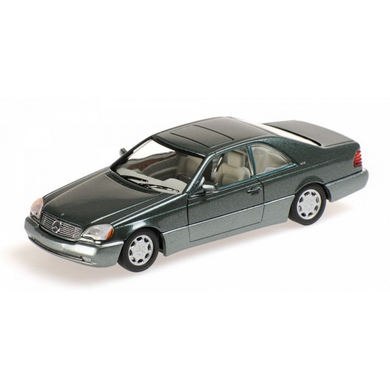 SCALE MODEL COMPATIBLE WITH MERCEDES 600 SEC COUPE (C140) 1992 GREEN METALLIC 1:43 MINICHAMPS PM430032604