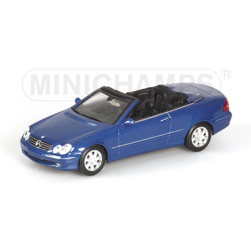 SCALE MODEL COMPATIBLE WITH MERCEDES CLK CABRIO 2003 BLUE 1:43 MINICHAMPS PM400031431