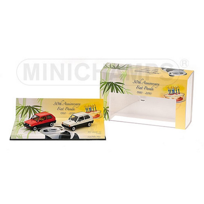 SCALE MODEL COMPATIBLE WITH PANDA 30th ANNIVERSARY SET 2 pieces 1:43 MINICHAMPS PM402121430