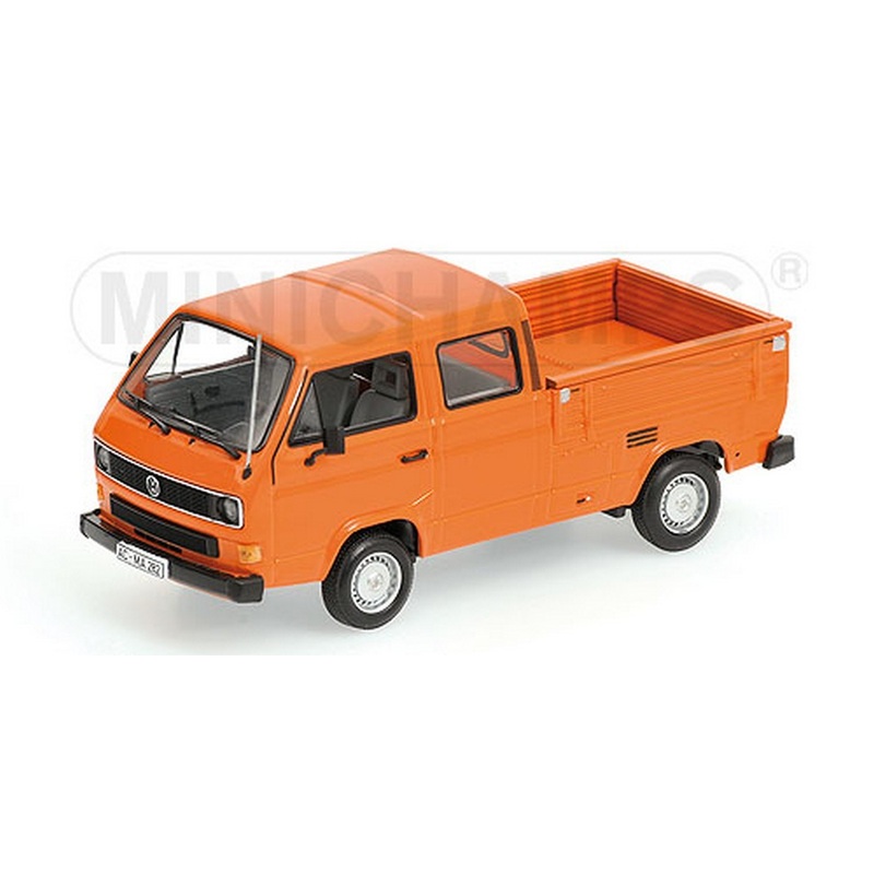 SCALE MODEL COMPATIBLE WITH VW T3 DOKA PRITSCHE 1983 ORANGE 1:43 MINICHAMPS PM400055261