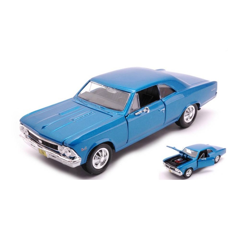SCALE MODEL COMPATIBLE WITH CHEVROLET CHEVELLE SS 396 1966 METALLIC BLUE 1:24 MAISTO MI31960B