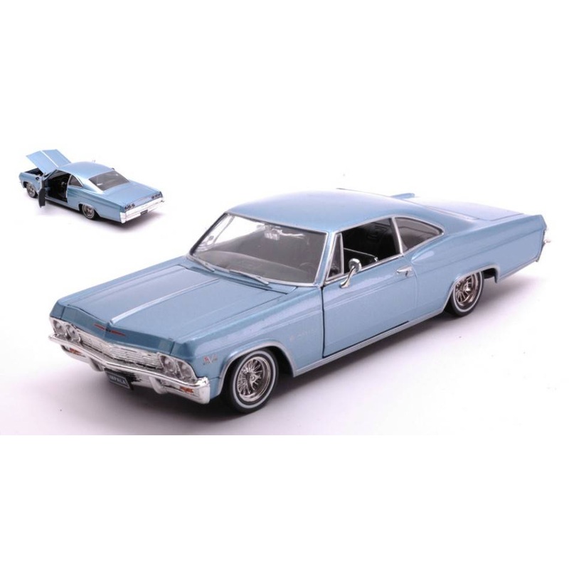 SCALE MODEL COMPATIBLE WITH CHEVROLET IMPALA SS396 1965 LOW RIDER METALLIC LIGHT BLUE 1:24 WELLY WE22417MBL