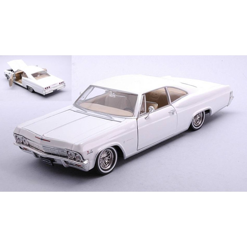 SCALE MODEL COMPATIBLE WITH CHEVROLET IMPALA SS396 COUPE 1965 LOW RIDER WHITE 1:24 WELLY WE22417WH