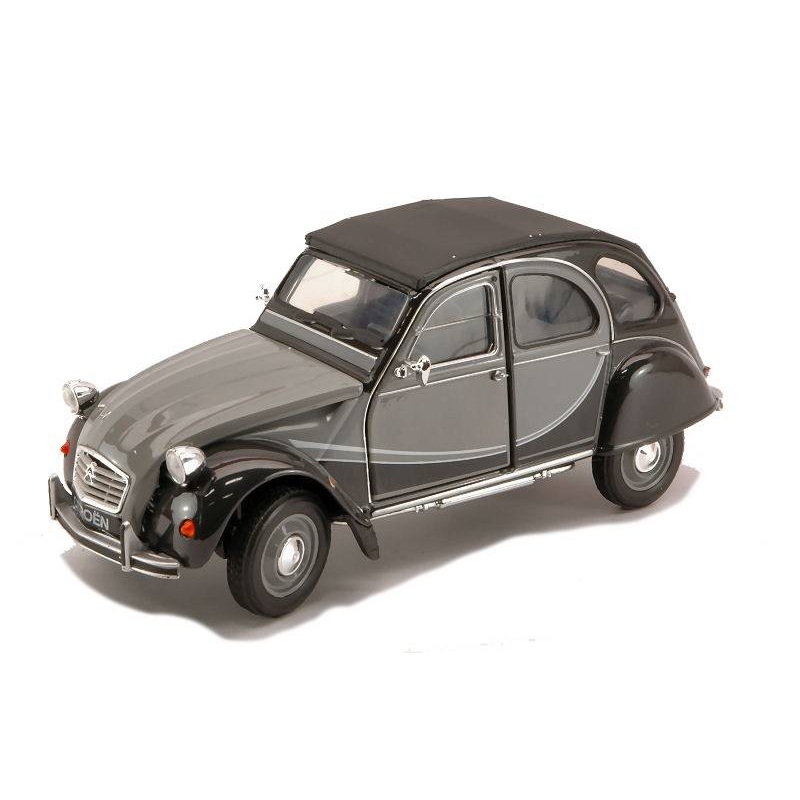 SCALE MODEL COMPATIBLE WITH CITROEN 2 CV CHARLESTON 1980 GREY/BLACK 1:24 WELLY WE4009G
