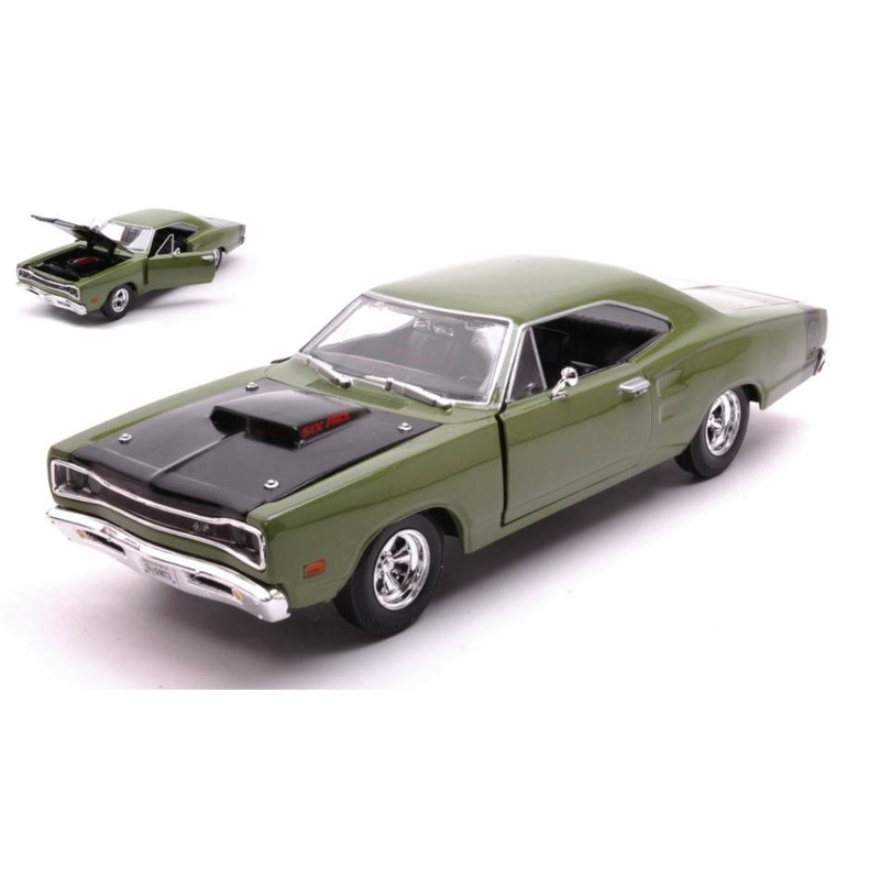 SCALE MODEL COMPATIBLE WITH DODGE CORONET SUPER BEE 1969 GREEN 1:24 MOTORMAX MTM73315GN