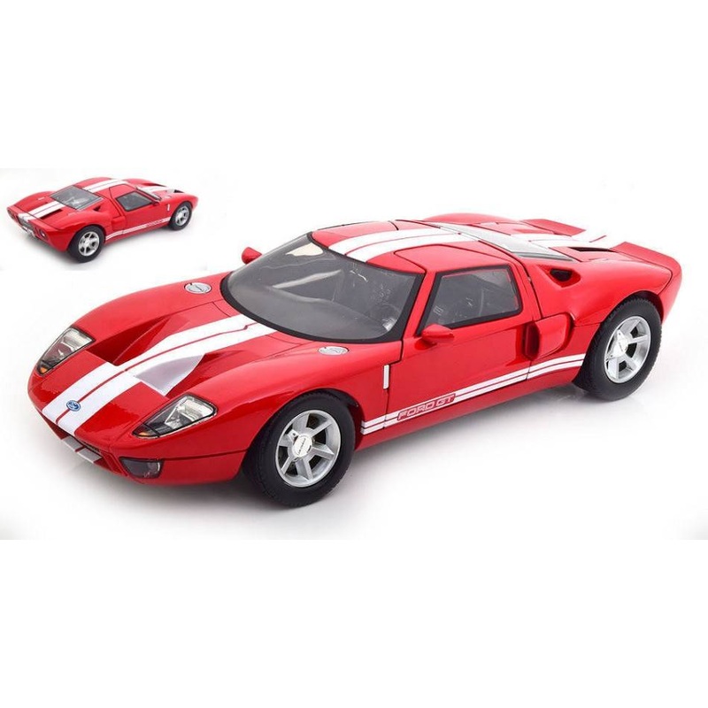 SCALE MODEL COMPATIBLE WITH FORD GT CONCEPT 2004 RED W/WHITE STRIPES 1:12 MOTORMAX MTM73001R