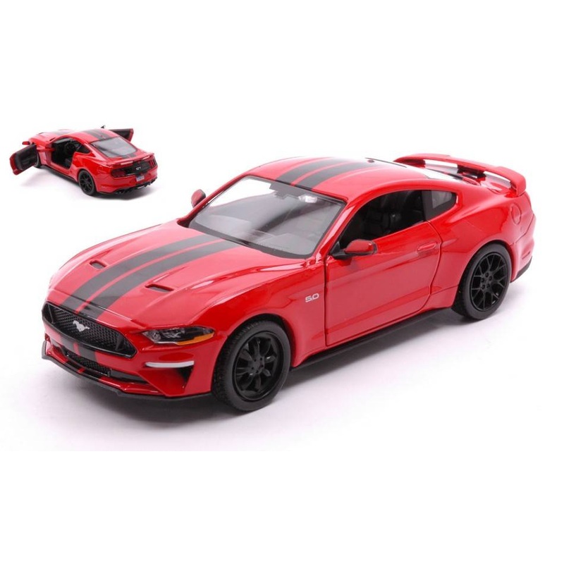 SCALE MODEL COMPATIBLE WITH FORD MUSTANG GT 2018 RED 1:24 MOTORMAX MTM79352R