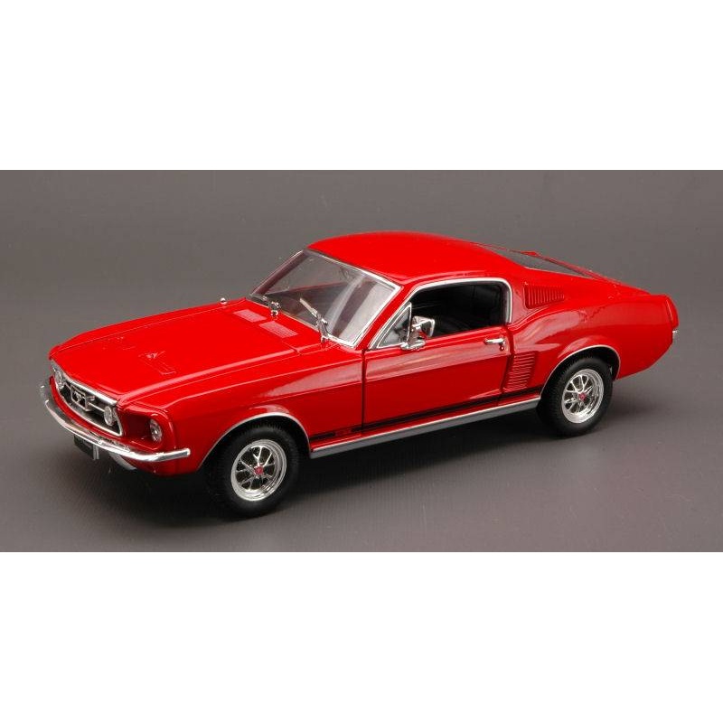 SCALE MODEL COMPATIBLE WITH FORD MUSTANG GT FASTBACK 1967 RED 1:24-27 WELLY WE2688