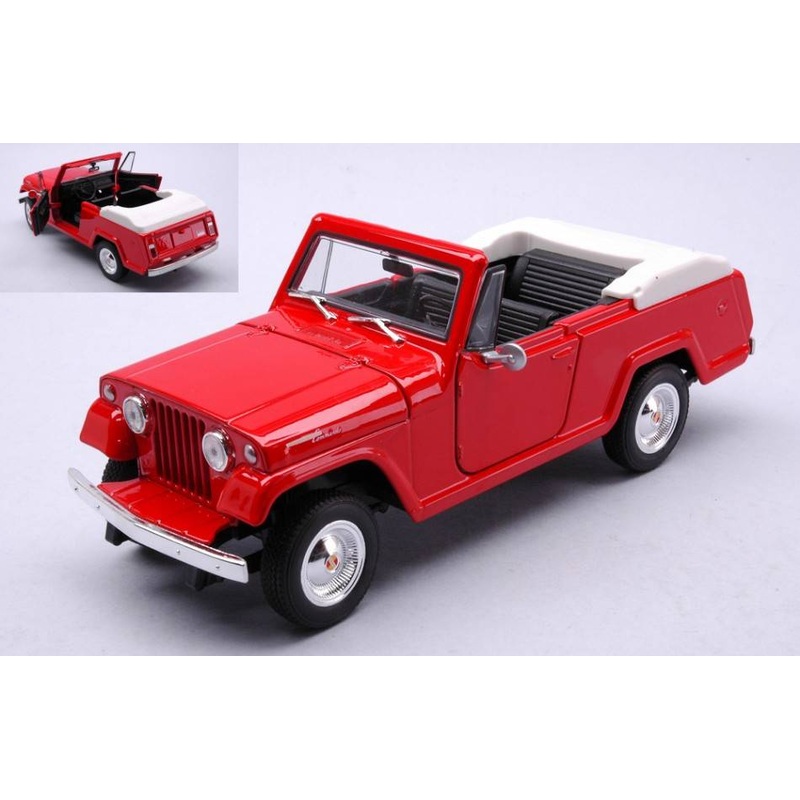 SCALE MODEL COMPATIBLE WITH JEEP JEEPSTER COMMANDO CABRIO RED 1:24 WELLY WE24117CR