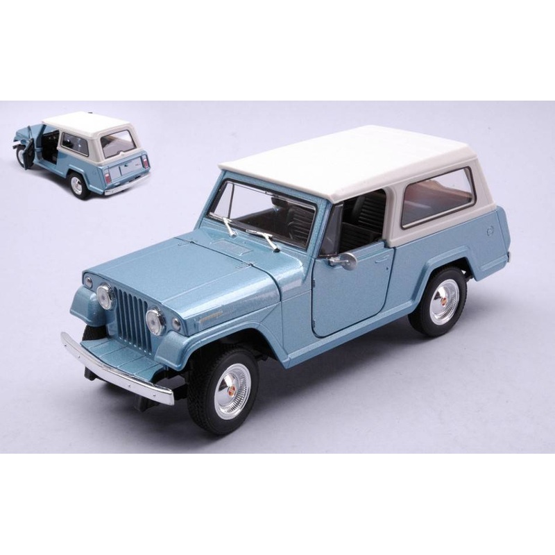 SCALE MODEL COMPATIBLE WITH JEEP JEEPSTER COMMANDO HARD TOP LIGHT BLUE 1:24 WELLY WE24117HB