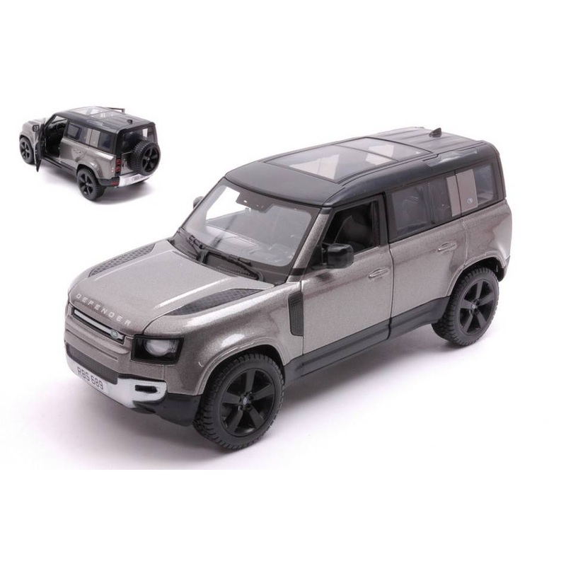 SCALE MODEL COMPATIBLE WITH LAND ROVER DEFENDER 110 2022 GUN METAL 1:24 BURAGO BU21101GM