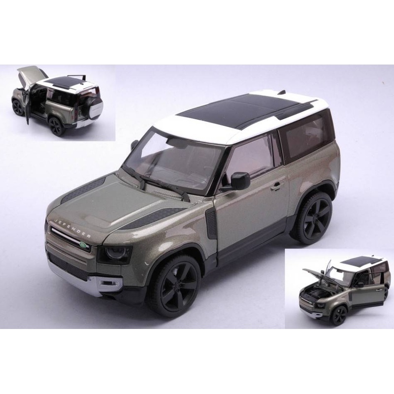 SCALE MODEL COMPATIBLE WITH LAND ROVER DEFENDER METALLIC LIGHT GREEN 1:24 WELLY WE24110GR