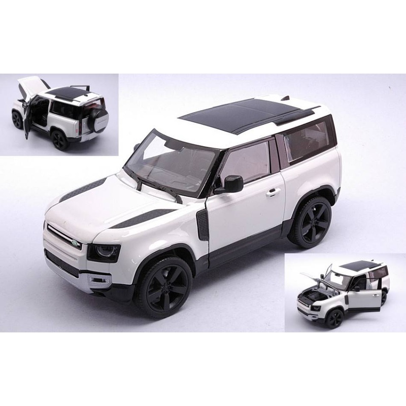 SCALE MODEL COMPATIBLE WITH LAND ROVER DEFENDER WHITE 1:24 WELLY WE24110W