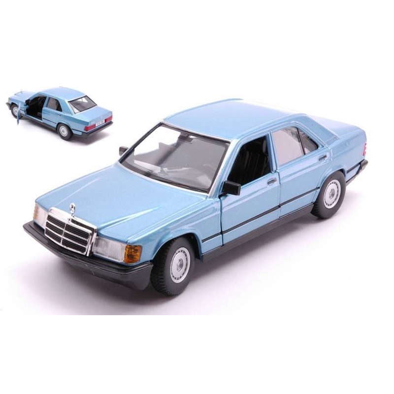 SCALE MODEL COMPATIBLE WITH MERCEDES 190E 1987 BLUE 1:24 BURAGO BU21103B