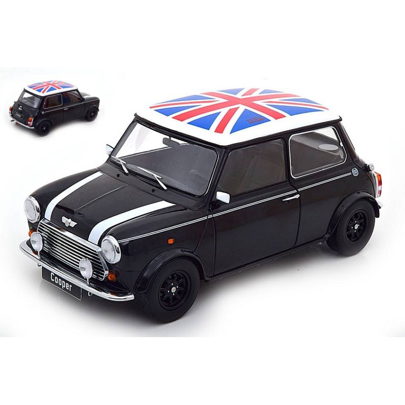 SCALE MODEL COMPATIBLE WITH MINI COOPER BLACK/WHITE/UNION JACK 1:12 KK SCALE KKDC120052L