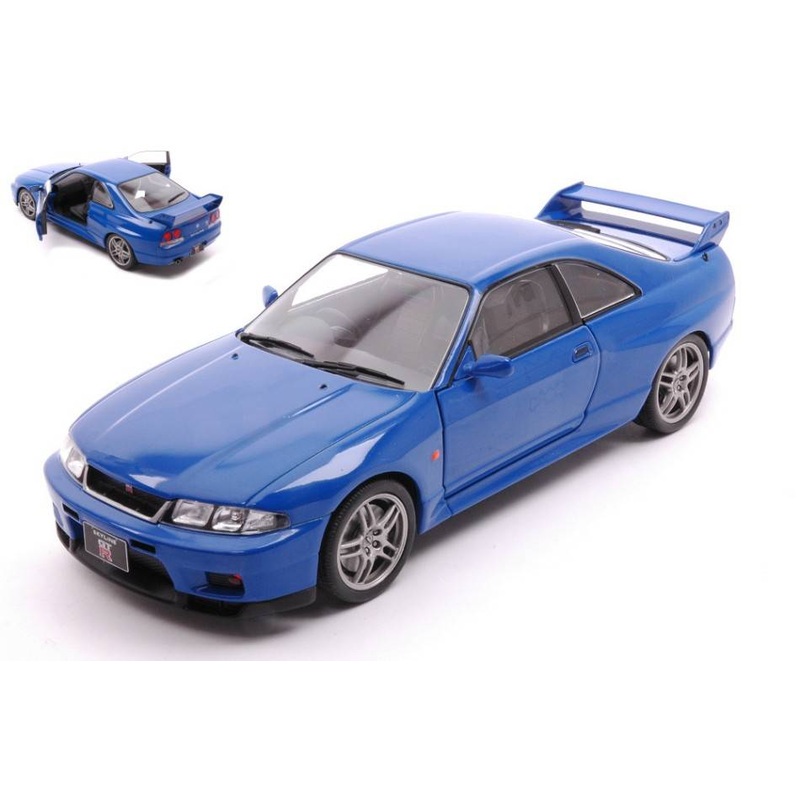 SCALE MODEL COMPATIBLE WITH NISSAN SKYLINE GT-R (R33) 1997 BLUE RHD 1:24 WHITEBOX WB124172