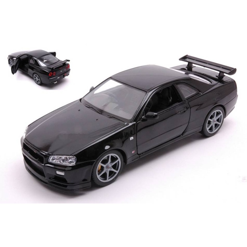 SCALE MODEL COMPATIBLE WITH NISSAN SKYLINE GT-R (R34) BLACK 1:24 WELLY WE24108BK