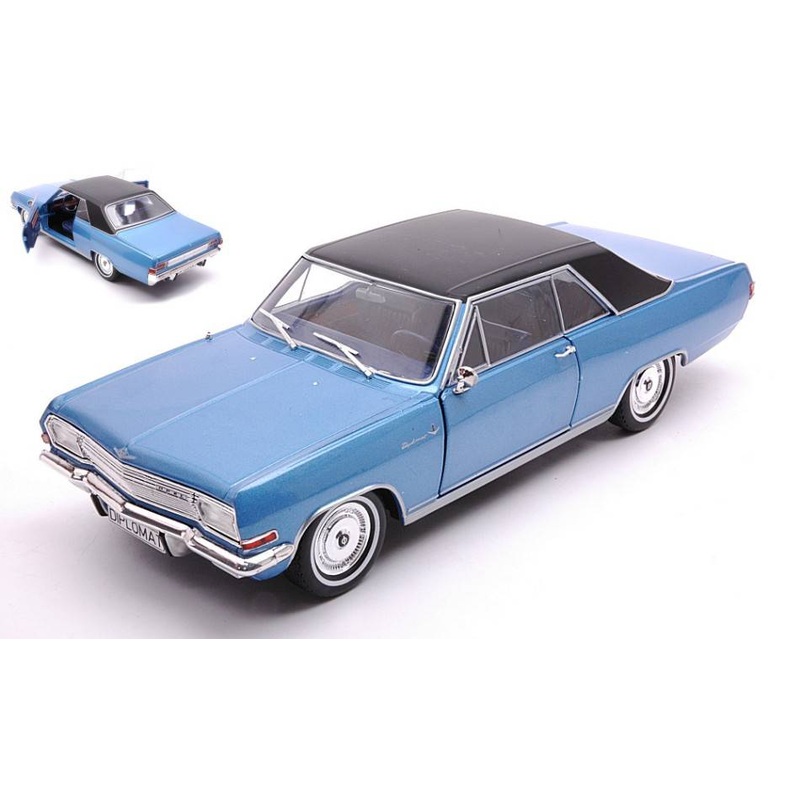 SCALE MODEL COMPATIBLE WITH OPEL DIPLOMAT A V8 COUPE MET.BLUE/BLACK 1:24 WHITEBOX WB124137