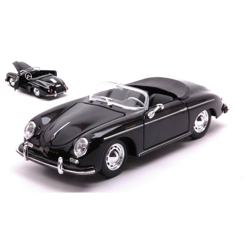 SCALE MODEL COMPATIBLE WITH PORSCHE 356A SPEEDSTER BLACK 1:24 WELLY WE24106CBK