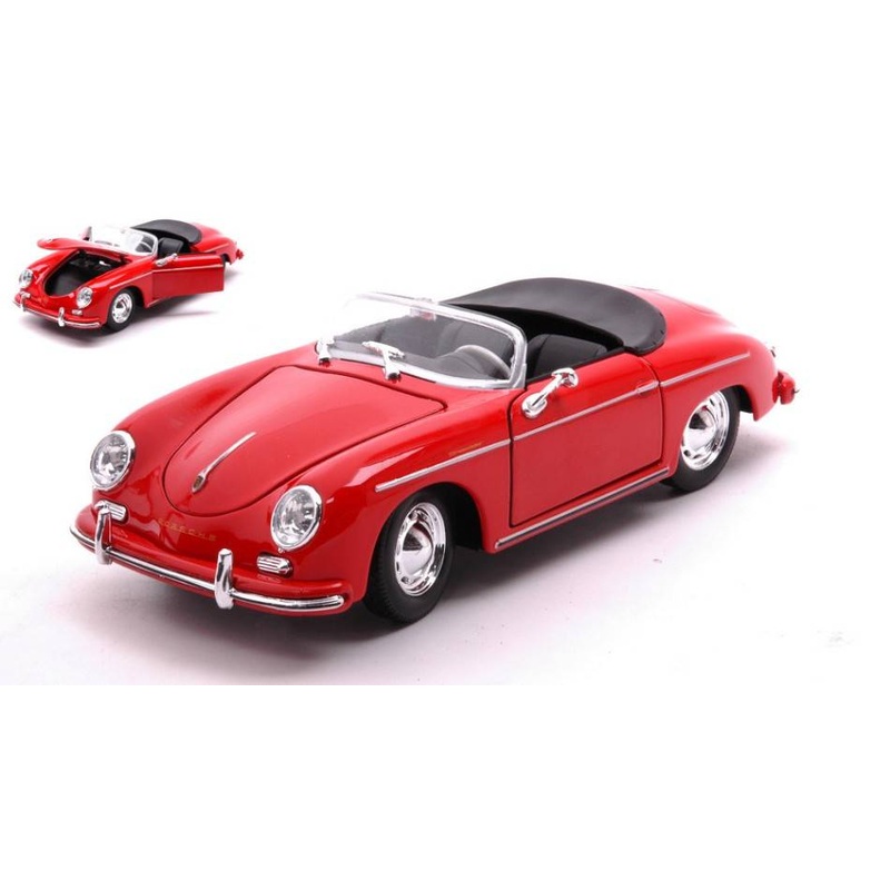 SCALE MODEL COMPATIBLE WITH PORSCHE 356A SPEEDSTER RED 1:24 WELLY WE24106CR