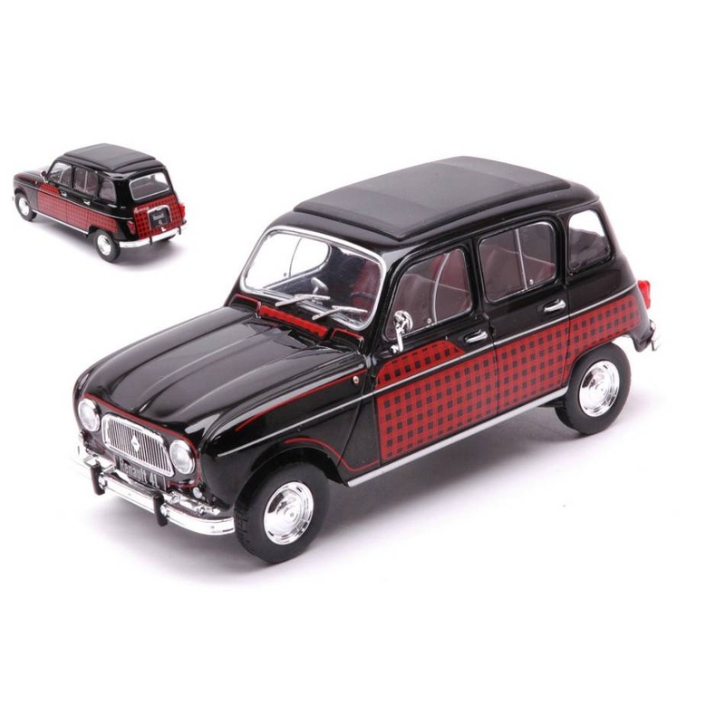 SCALE MODEL COMPATIBLE WITH RENAULT 4L PARISIENNE 1954 BLACK/DECORATED 1:24 WHITEBOX WB124151