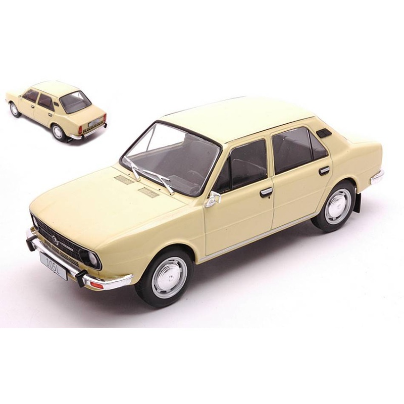 SCALE MODEL COMPATIBLE WITH SKODA 105L 1976 YELLOW 1:24 WHITEBOX WB124163